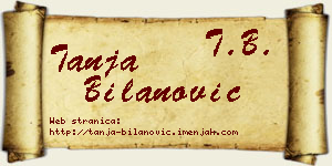 Tanja Bilanović vizit kartica